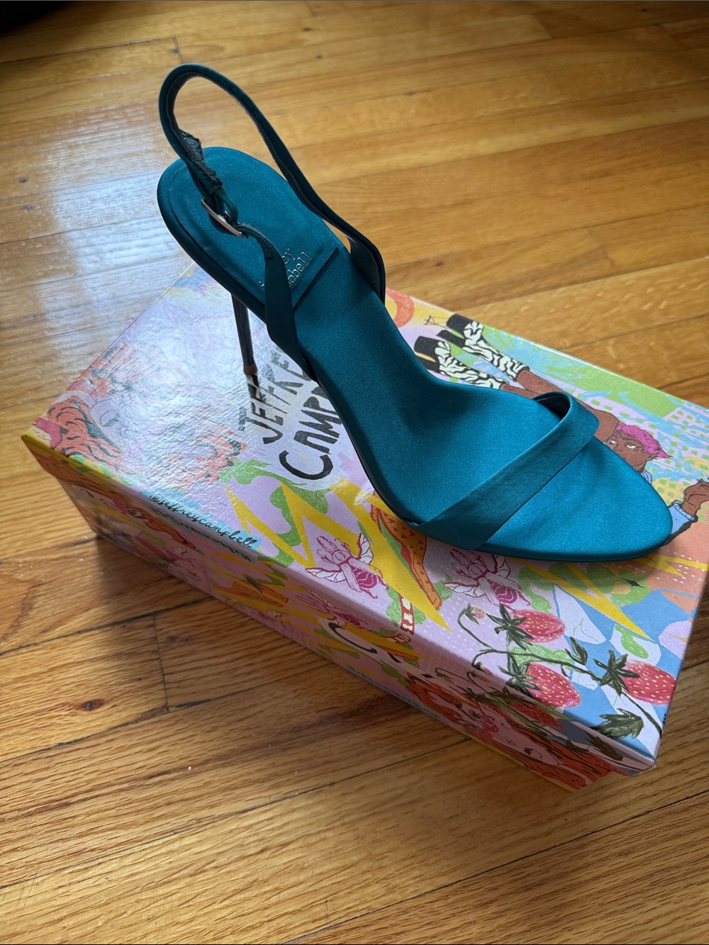 Jeffrey Campbell Go-Setter in Turquoise Satin
